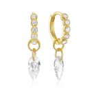 Exclusieve Elenza Gouden Oorbellen met Witte Zirkonia – Klassieke Dames Sieraden