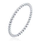 Gedraaide Elegante Dames Ring Edelstaal Verzilverd Zilverkleurig