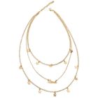 Gelaagde dames ketting goudkleurig Love Stars