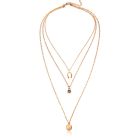 Gelaagde goudkleurige ketting Wishing Bone muntje en Zirkonia