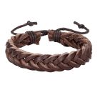 Gevlochten leren armband LGT Jewels Heren Bruin