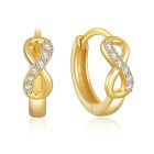 Gouden Elenza Oorbellen met Infinity Symbool en Zirkonia – Luxe Dames Sieraad