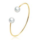 Goudkleurige Dames Armband Bangle met Imitatie Parel