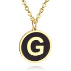 Goudkleurige Dames Schakelketting met Zwarte Kettinghanger Letter G
