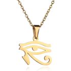 Goudkleurige dames ketting Edelstaal Verguld Oog van Horus