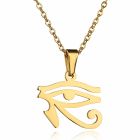 Goudkleurige dames ketting Edelstaal Verguld Oog van Horus