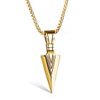 Heren ketting met hanger Edelstaal Viking Arrow Goudkleurig