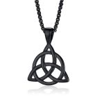 Heren ketting Mendes Edelstaal Triquetra Knoop Zwart