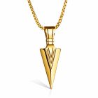 Heren ketting met hanger Edelstaal Viking Arrow Goudkleurig