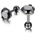 Heren oorbellen Black Royal King Crown Zwart