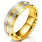 Heren ring Wolfraam Verguld Zilver Goud 8mm