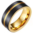 Heren ring Wolfraam Verguld Zwart Goud 8mm