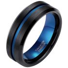 Heren ring Wolfraam Zwart Blauw 8mm