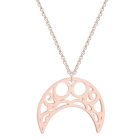 Hippe dames ketting Staal Maan Hanger Rose