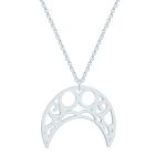 Hippe dames ketting Staal Maan Hanger Zilverkleurig