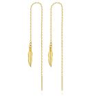 Ketting Oorhangers Dames met Blad goudkleurig van Edelstaal