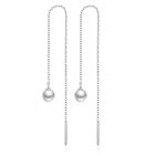 Ketting Oorhangers Dames met Parel Zilverkleurig van Edelstaal