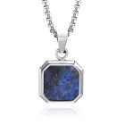 Ketting met Hanger - 15mm vierkant met Lapis Lazuli