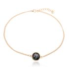 Korte verstelbare goudkleurige Bohemian ketting met zwarte steen