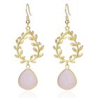 Laurelkrans Oorbellen Deja Jewels - Goud en Roze Kwarts