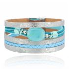 Layered Armband Vintage met Steen  - Lichtblauw