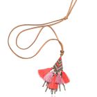 Lederen Tassel Ketting voor Dames - Roze