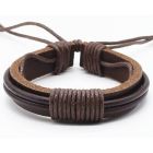 Leren armband LGT Jewels Verstelbaar Touw Bruin