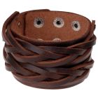 Leren mannen armband bruin ingesneden leer