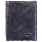 Leren portemonnee Blauw Grijs Akzent heren Used Look