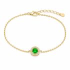 LGT JWLS Goudkleurige Dames Armband met Groene Zirkonia