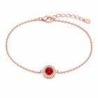 LGT JWLS Rosegoudkleurige Dames Armband met Rode Zirkonia