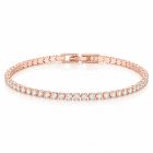 LGT JWLS Rosegoudkleurige Dames Tennisarmband met Witte Zirkonia 2,5 mm