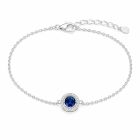 LGT JWLS Zilverkleurige Dames Armband met Blauwe Zirkonia
