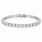LGT JWLS Zilverkleurige Dames Tennisarmband met Witte Zirkonia 4 mm
