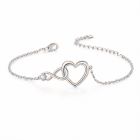LGT JWLS Zilverkleurige Verstelbare Dames Armband met Hart, Infinitysymbool en Witte Zirkonia