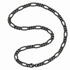 LGT JWLS Zwarte Figaro Herenketting van Edelstaal 4.5mm
