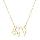 LGT Jewels Dames ketting Origami elephant Goudkleurig