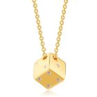 LGT Jewels heren ketting Edelstaal Geluk Dobbelsteen Goudkleurig