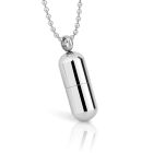 LGT Jewels heren ketting Edelstaal Pill Case Zilverkleurig