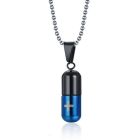 LGT Jewels kettinghanger Medicijn/Pillen Koker Blauw Zwart