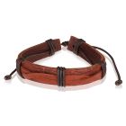 LGT Jewels leren armband Bruin Verstelbaar Touw