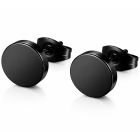 LGT Jewels Ronde oorknoppen Edelstaal Zwart
