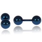 LGT Jewels Stud oorbellen Dubbele Bol Blauw