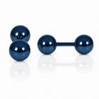 LGT Jewels Stud oorbellen Dubbele Bol Blauw