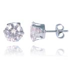 LGT Jewels Stud oorbellen Edelstaal Classic Round Transparent