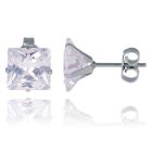 LGT Jewels Stud oorbellen Edelstaal Classic Transparent