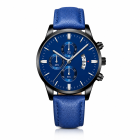 LGT JWLS Camden Blauw Zwart Herenhorloge met Blauwe Band en Blauwe Wijzerplaat