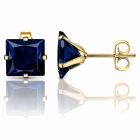 LGT JWLS Classic Stud Oorbel Vierkant - Blauw Goud