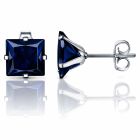 LGT JWLS Classic Stud Oorbel Vierkant - Blauw Zilver