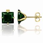LGT JWLS Classic Stud Oorbel Vierkant - Groen Goud